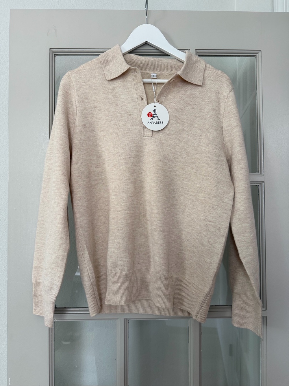 ANRABESS Sweaters for Women Polo Collared Knit Long Sleeve Pullover small new - Picture 2 of 3